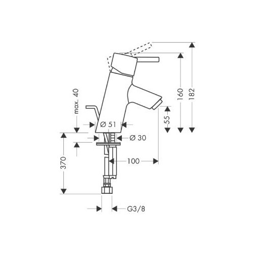 Hansgrohe Talis S maišytuvas praustuvui, 32020000