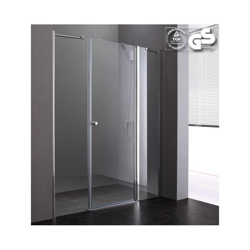Lux-Aqua PP3-140 varstomos dušo durys į nišą su stacionaria sienele 140 cm