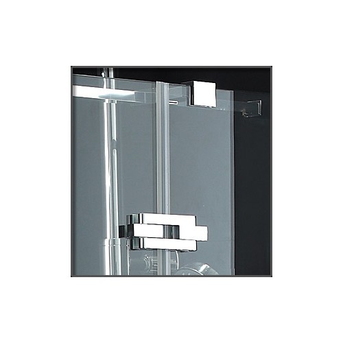 Lux-Aqua MSNP3-120 varstomos dušo durys į nišą su stacionare sienele 120 cm