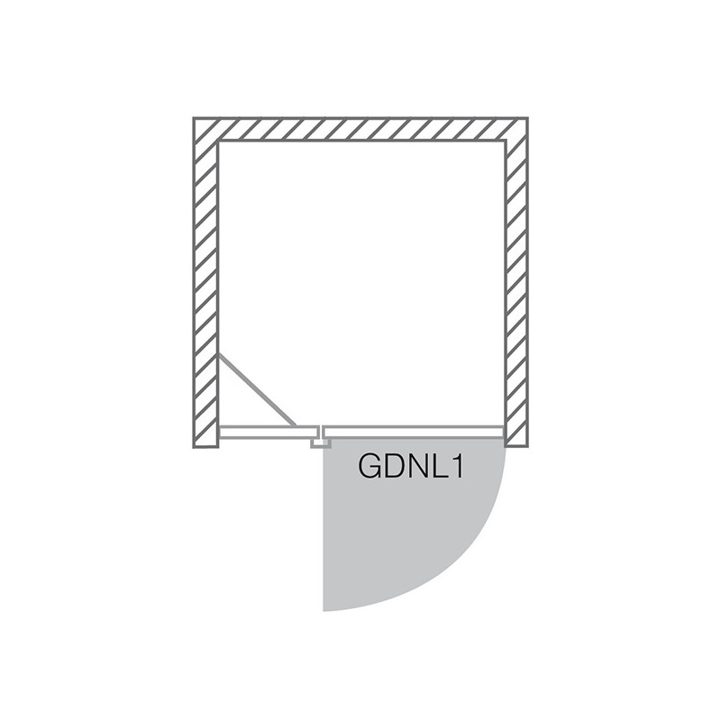 Roth dušo durys į nišą GDNL1, GDNP1 80 cm, stiklas skaidrus
