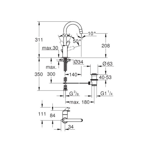 Grohe Eurosmart New maišytuvas praustuvui, 23537002