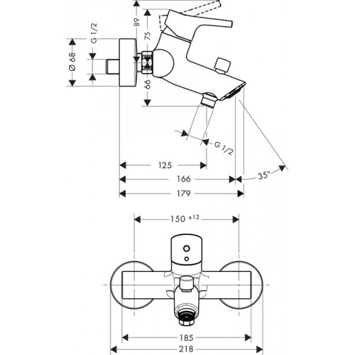 Hansgrohe Talis S maišytuvas voniai, 72400000