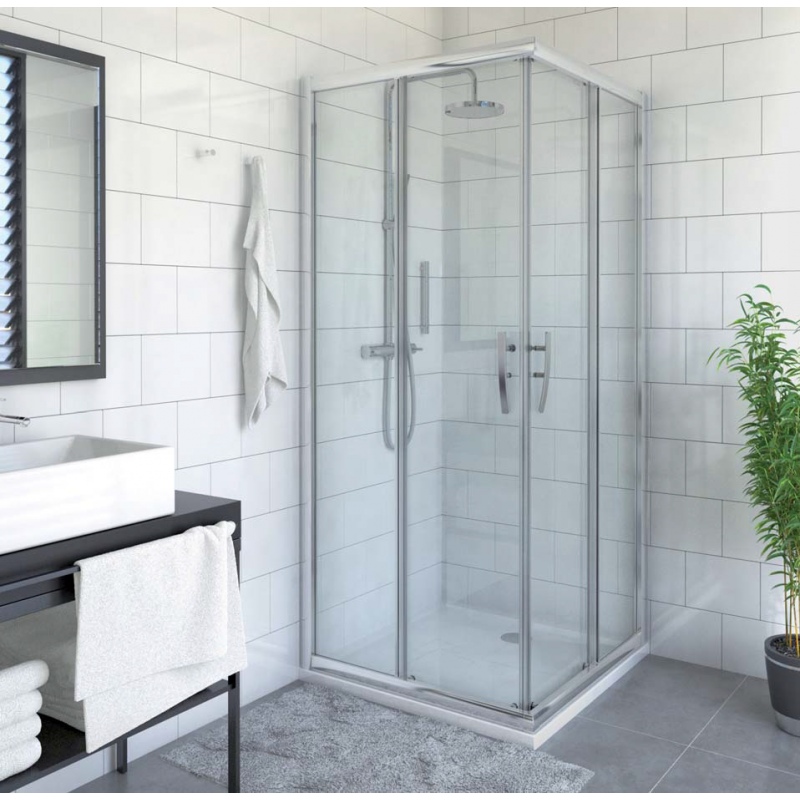 Roth kvadratinė dušo kabina su slankiojančiomis durimis PXS2L+PXS2P 80x80 cm