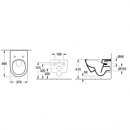 Villeroy & Boch Subway 2.0 pakabinamas Direct Flush WC su SlimSeat dangčiu, White Alpin