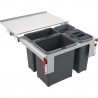 Franke šiukšlių rūšiavimo sistema  60cm pločio spintelei GARBO 60-3 (18l +12l + 8l)