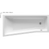 Ravak BeHappy II asimetrinė vonia 150x75 cm, blizgi balta