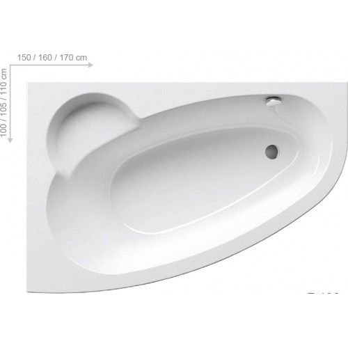 Ravak Asymmetric akrilinė vonia 160x105 cm