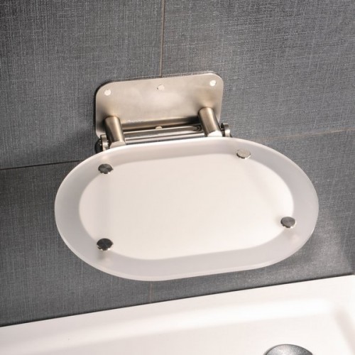 Atlenkiama dušo sėdynė Ravak OVO skaidri/nerūdijančio plieno