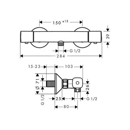 Hansgrohe Ecostat Universal termostatinis dušo maišytuvas, 13122000