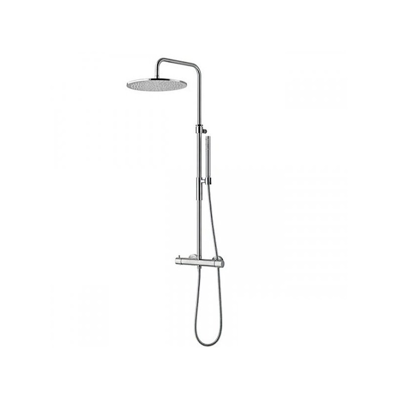 Paffoni Light virštinkinė termostatinė dušo sistema, dušo galva Ø 30 cm, spalva braižytas nikelis