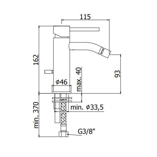 Paffoni Light bidė maišytuvas, juodas matinis, LIG131NO