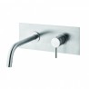 Paffoni Light maišytuvas praustuvui iš sienos su trumpesniu snapu, 17 cm, braižytas nikelis