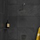 Britton Hoxton dušo galva Ø 20 cm su laikikliu iš sienos 32 cm, spalva juoda matinė