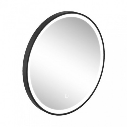Britton Hoxton veidrodis su LED apšvietimu, rėmelis juodos matinės spalvos, 60 cm