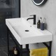 Britton Shoreditch Frame baldinis stovas (juodas matinis) su praustuvu (baltas blizgus) 70x45 cm
