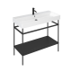 Britton Shoreditch Frame baldinis stovas (juodas matinis) su praustuvu (baltas blizgus) 100x45 cm