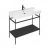 Britton Shoreditch Frame baldinis stovas (juodas matinis) su praustuvu (baltas blizgus) 100x45 cm