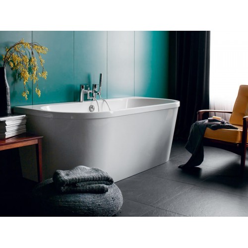 Britton Saturn laisvai pastatoma akrilinė vonia, glaudžiama prie sienos 170x75 cm, blizgi balta