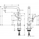Hansgrohe Talis M54 virtuvinis maišytuvas plautuvei, 72840000