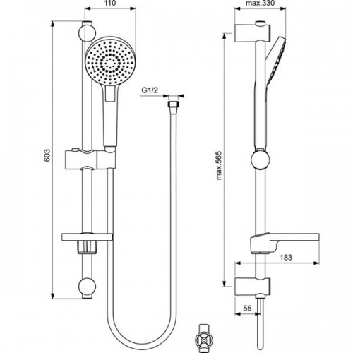 Ideal Standard dušo komplektas Idealrain Evo Round