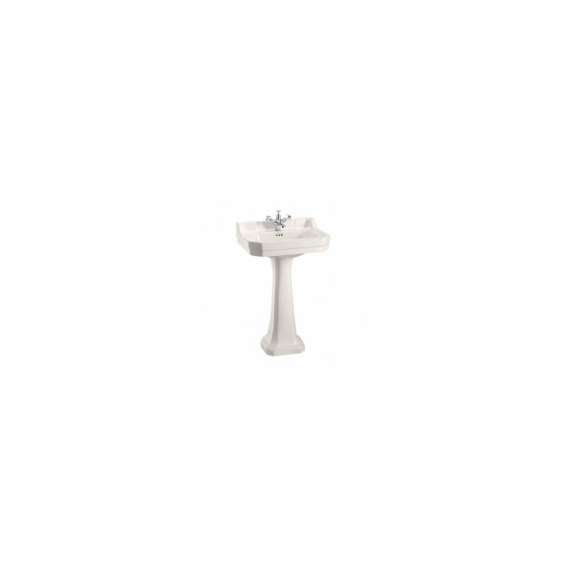 Pakabinamas praustuvas Burlington Classic 65 cm su koja ir viena skyle maišytuvui Medici spalvos