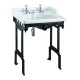 Burlington Classic pakabinamas praustuvas 65 cm su juodo aliuminio stovu