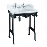 Burlington Classic pakabinamas praustuvas 65 cm su juodo aliuminio stovu
