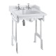 Burlington Classic pakabinamas praustuvas 65 cm su balto aliuminio stovu