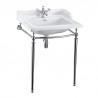 Burlington Classic pakabinamas praustuvas 65 cm su chromo sp. stovu ir viena skyle maišytuvui