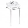 Burlington Classic pakabinamas praustuvas 50 cm su chromo sp. stovu ir viena skyle maišytuvui