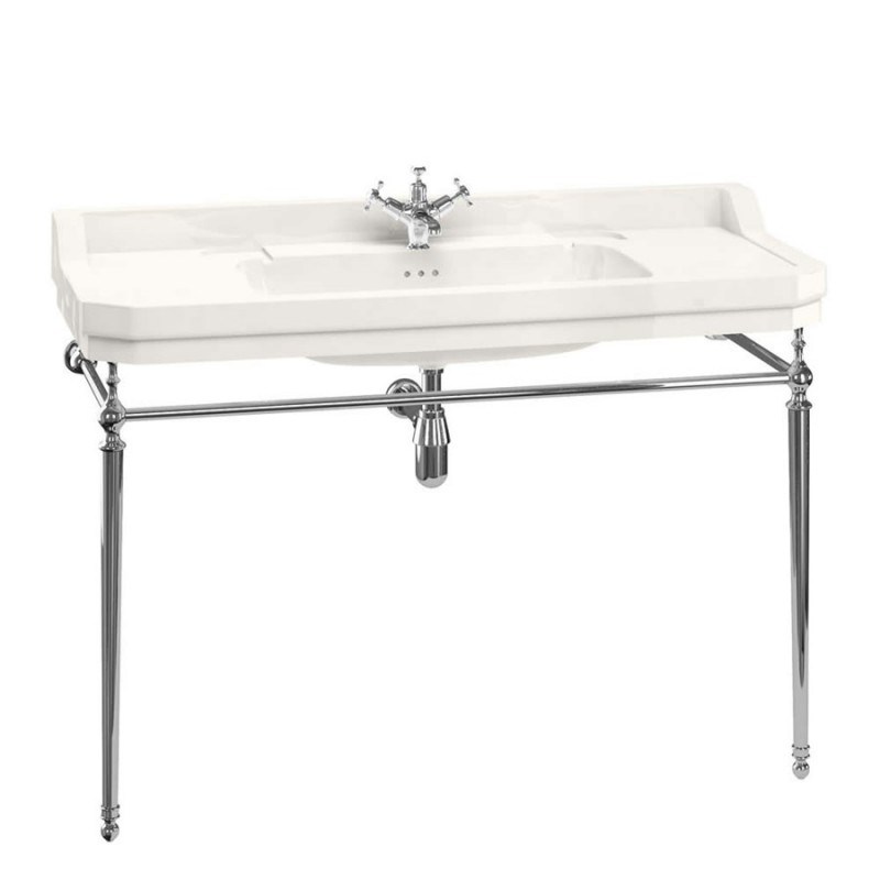  Burlington Edwardian pakabinamas praustuvas 120 cm su stovu ir viena skyle maišytuvui, medici sp.