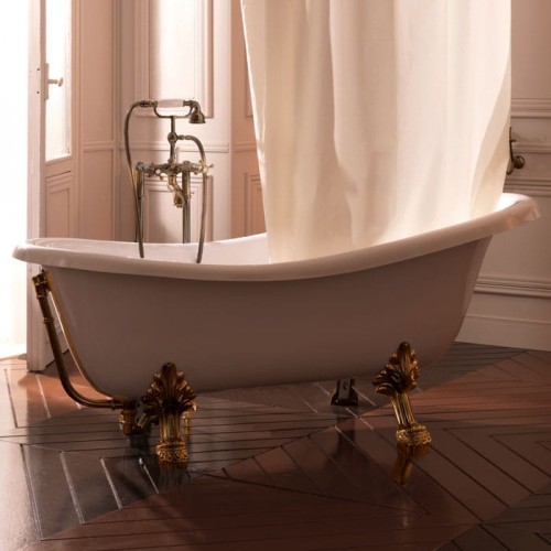Maišytuvas voniai iš grindų Kerasan Retro su dušelio komplektu chromo spalvos 739490 (spalvų pasirinkimas)