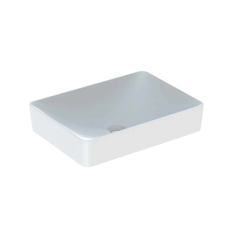 Geberit Variform pastatomas ant stalviršio stačiakampis praustuvas 55x40 cm, baltas blizgus