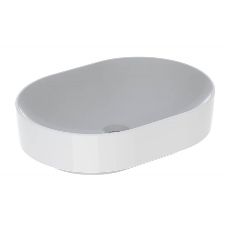 Geberit Variform pastatomas ant stalviršio elipsės formos praustuvas 55x40 cm, baltas blizgus