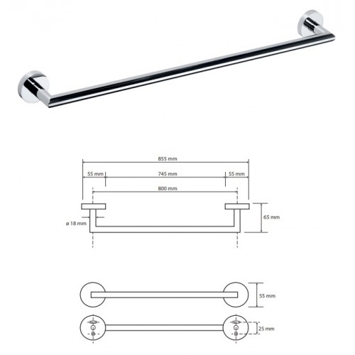 Bemeta Omega rankšluosčio laikiklis 850 mm
