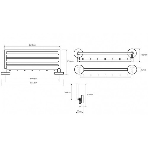 Bemeta Omega rankšluosčių lentyna 65 cm 104205162