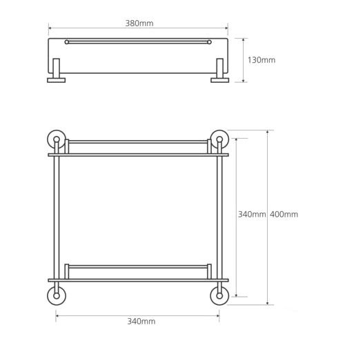 Bemeta Omega dviguba stiklinė lentynėlė 40 cm