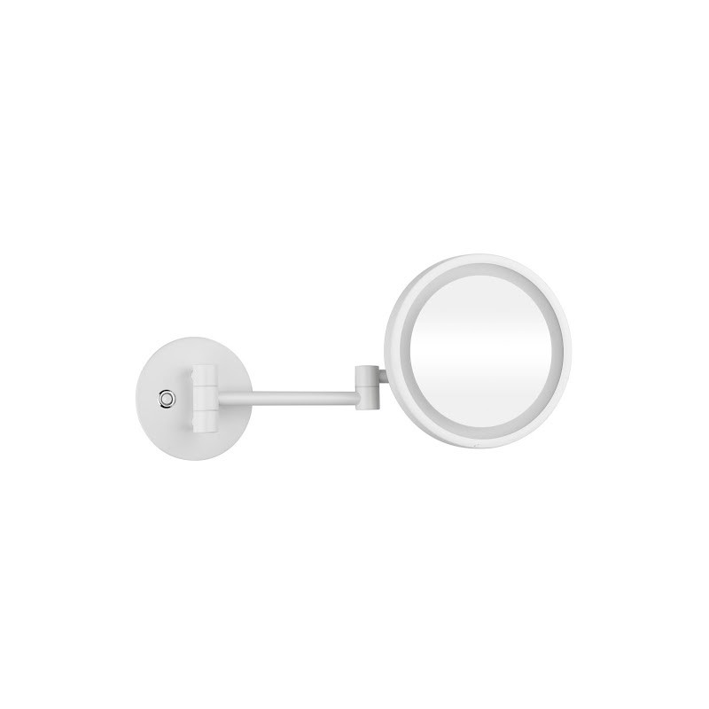 Bemeta White sensorinis kosmetinis veidrodis, 5x didinantis, baltos spalvos su LED apšvietimu