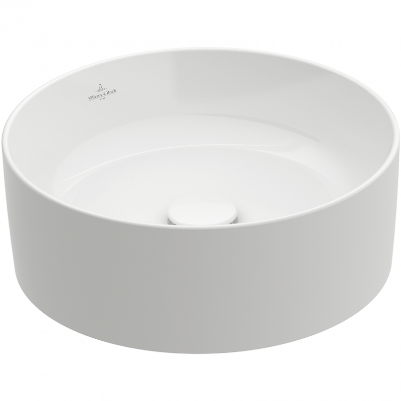 Villeroy&Boch Collaro apvalus praustuvas montuojamas ant stalviršio 40cm, baltas blizgus