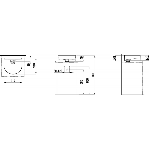 Laufen Sonar praustuvas-dubuo 41x37 cm, baltas blizgus