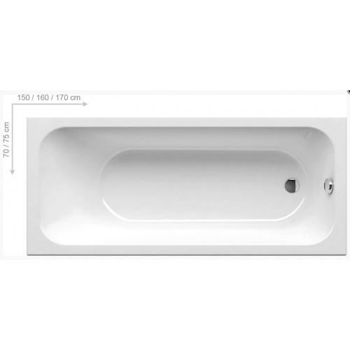 Ravak Chrome Slim įleidžiama akrilinė vonia 150x70 cm