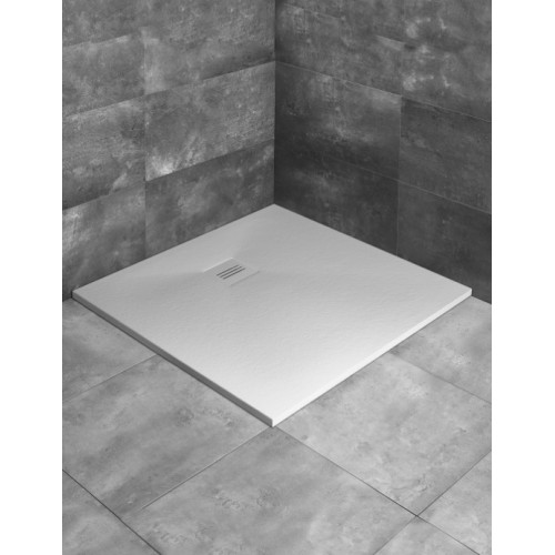 Radaway Kyntos C akmens masės kvadratinis dušo padėklas baltos spalvos (dydžių pasirinkimas)