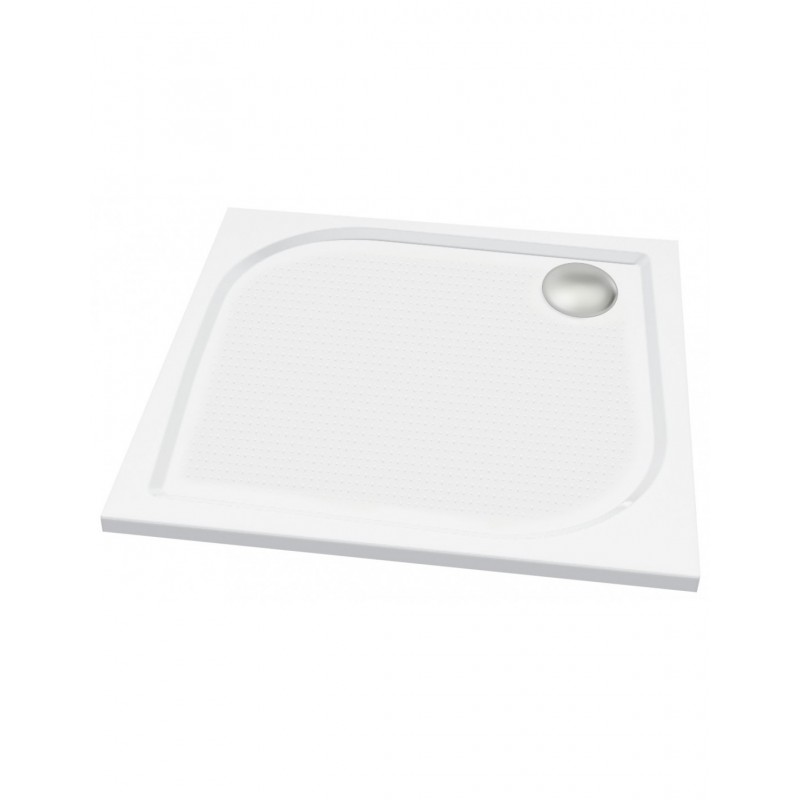 Vayer Noris Antislip C kvadratinis dušo padėklas 90x90 cm su kojomis ir uždanga, baltas blizgus
