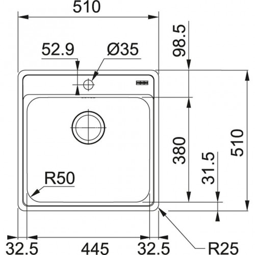 Franke Bell BCX 610-51 nerūdijančio plieno plautuvė