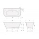 PAA Deco Wall Graphite laisvai pastatoma glaudžiama prie sienos vonia 166x81 cm