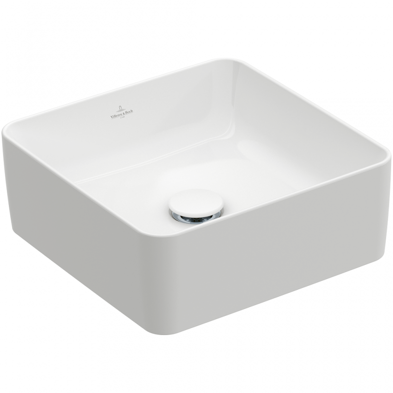 Villeroy&Boch Collaro praustuvas montuojamas ant stalviršio 38x38 cm, baltas blizgus