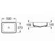 Roca Inspira Square FINECERAMIC® praustuvas dubuo 50x37 cm