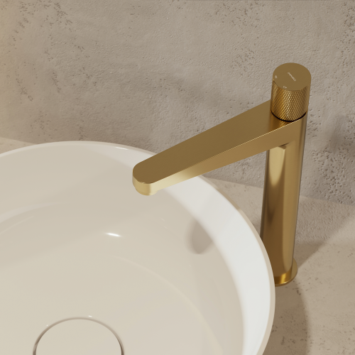 Omnires Contour aukštas maišytuvas praustuvui, braižyto aukso spalvos, CT8012GLB