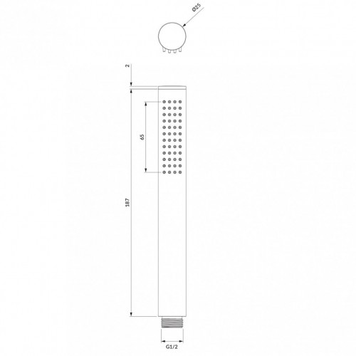 Omnires Contour dušo galvutė, braižyto aukso spalvos, CONTOUR-RGLB