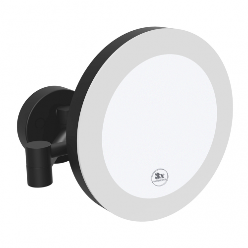 Bemeta Dark sensorinis kosmetinis veidrodis 3 kartus didinantis juodos spalvos su LED apšvietimu